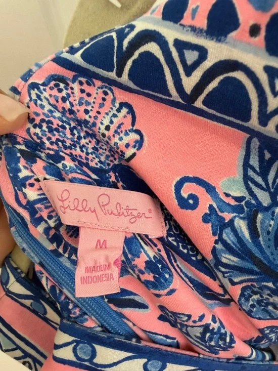 Lilly Pulitzer Sleeveless Pink & Blue Floral Maxi Dress, size medium - Picture 3 of 5